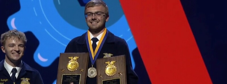 Landon Haney, Arcanum-MVCTC FFA Chapter, was named the American Star in Agribusiness. Image